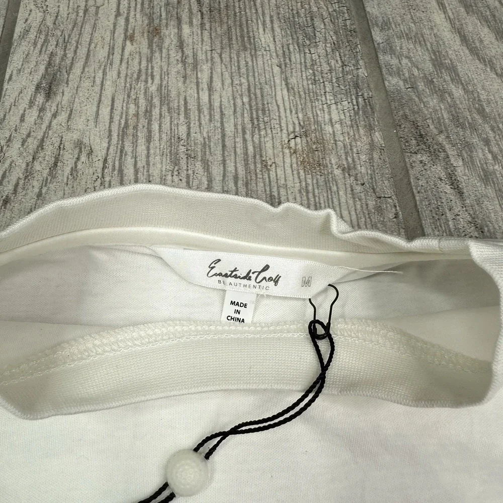 Eastside Golf Shirt Womens White Cropped NWT Crop Top‎ Golfing Gym Embroidered M - Picture 3 of 10